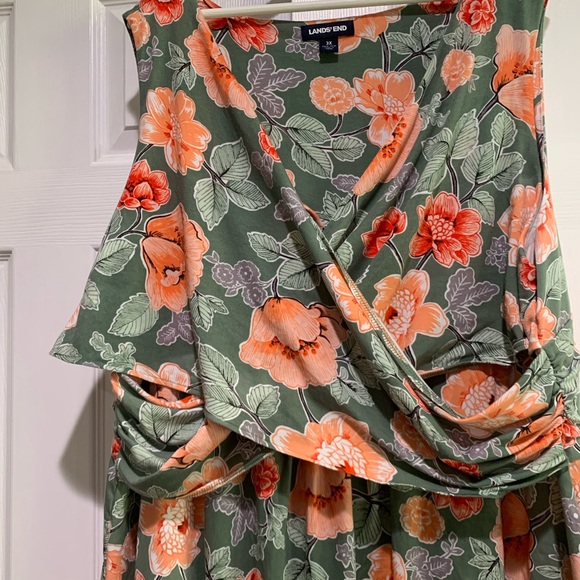 L L Bean 3X Women’s Dress Sleeveless floral cotton/viscose - Picture 4 of 7